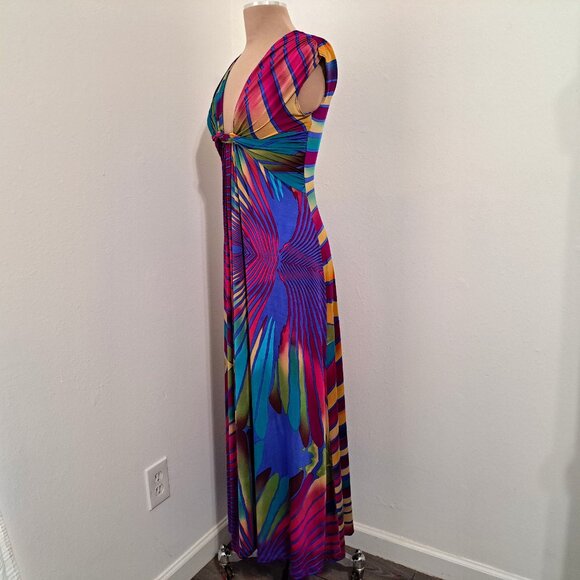 A'GACI Juniors Maxi Empire Waist Dress Multicolor Size XS Sleeveless - Picture 3 of 8